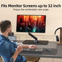 Support de bras à ressort à gaz pour moniteur unique réglable en hauteur pneumatique avec support de bureau de base