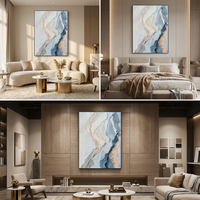 Peinture à l'huile peinte à la main, style couteau à palette, luxe léger et minimaliste, vente en gros directe d'usine, écologique, grande taille, pour galerie