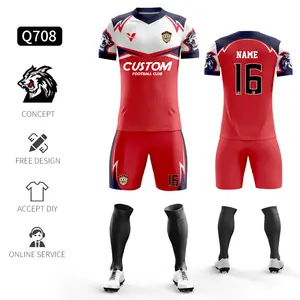 Ensembles de maillots de football Sublimation vêtements de football pour la pratique des hommes chemises de football vêtements de sport de football personnalisés uniforme d'équipe de football