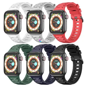 Pulseira de relógio de borracha personalizada, pulseira de relógio de silicone esportiva para apple watch ultra band 49mm 44mm 45mm 41mm se 8 7 6 5 4 3