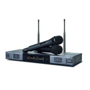 Idosun <span class=keywords><strong>AD700</strong></span> - Juego de Micrófonos Inalámbricos Digitales Ligeros para Karaoke, Micrófono Dinámico de Mano con Cancelación de Ruido, Aleación de Zinc, XLR de 6,3 mm - Product Image 2