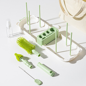 Ensemble de brosses de nettoyage pour biberons portables avec boîte de rangement, brosses en silicone pour les voyages et l'usage quotidien - Product Image 4
