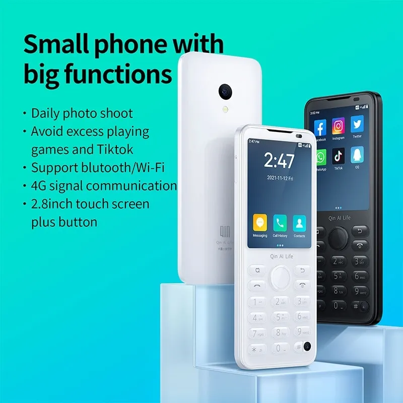 Top seller QIN F21 Pro, 3GB+32GB 2.8 inch, Android 11 MTK6761 Quad-core up to 2.0GHz, 21 Keys 4G mini phone feature phone