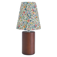 Lampe de table rétro en bois LED de style américain avec interrupteur sur le câble, idéale pour une chambre à coucher, éclairage d'appoint chaleureux et confortable en tissu.