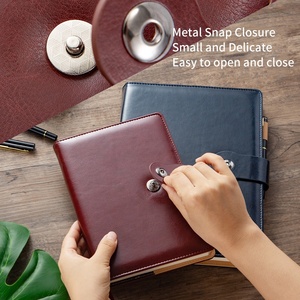 Agenda organisateur personnalisé pas cher, Carnet Affaires A5 bleu en cuir à couverture rigide de qualité supérieure - Product Image 4