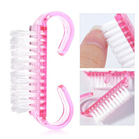 Mini brosse à poussière en forme de corne pour ongles, outils de nettoyage de la poudre, brosse de nettoyage en plastique pour nail art, brosse à poussière pour ongles