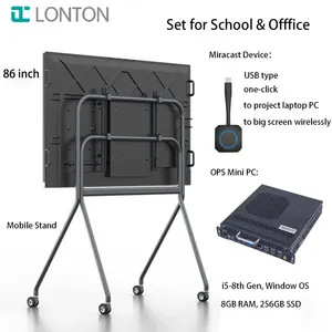 LONTON IWB 86 дюймов 4K интерактивная сенсорная плоская панель доска школьная тренировочная Цифровая Интерактивная умная белая доска