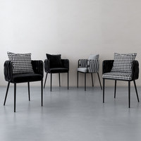 Meubles de restaurant en gros, style nordique moderne, fauteuil rembourré en cuir avec structure en métal, chaise de salle à manger, mobilier pour restaurant et hôtel