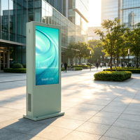 Pantalla Táctil de 65 Pulgadas, 3000nit, Alto Brillo, Legible Bajo la Luz Solar, Tótem de Señalización Digital LCD para Exteriores, para Estaciones de Autobús y Hoteles