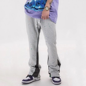 Pantalones de hombre WL225772 HHJ de alta calidad, pantalones deportivos acampanados para hombre, pantalones de chándal con cintura elástica, pantalones de chándal con paneles apilados para hombre - Product Image 1