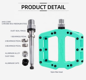 Pédales de vélo de <span class=keywords><strong>route</strong></span> BMX VTT plates à trois roulements scellés en nylon - Product Image 2