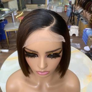 Perruques en cheveux humains lisses, avec fermeture en dentelle 5x5 de 8 pouces, couleurs T1B4, cheveux vietnamiens en gros - Product Image 1