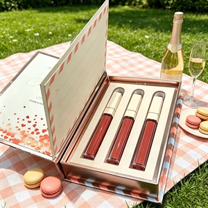 Boîtes cadeaux personnalisées pour rouge à <span class=keywords><strong>l</strong></span>èvres, boîtes rigides à <span class=keywords><strong>3</strong></span> compartiments pour ensembles cosmétiques et <span class=keywords><strong>de</strong></span> beauté, boîte en carton rigide <span class=keywords><strong>de</strong></span> luxe - Product Image 1