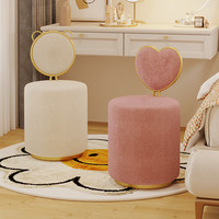Vente en gros de tabourets pouf avec dossier mignon tabouret en velours poufs chambre à coucher salon de beauté chaises de maquillage
