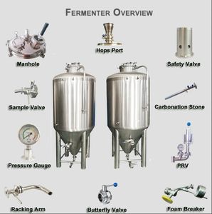 ถังหมักเบียร์ขนาด 50 100 200 300 400 500 1000 ลิตร, เครื่องหมัก - Product Image 6