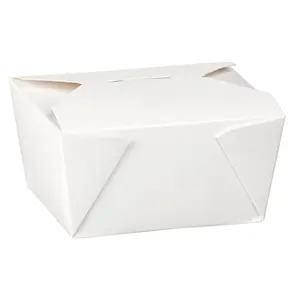 批发定制食品包装取出食品容器重型纸盒天然一次性环保餐饮食品盒