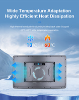 Layar sentuh USB komputer industri tertanam Fanless 15.6 inci tampilan layar sentuh All-in-One I3 I5 I7 Monitor Industri Panel sentuh PC