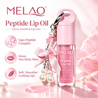 Huile à lèvres repulpante aux peptides, fini brillant, hydratante, à base de squalane et d'huile de jojoba, non collante, nourrissante, soin lissant pour les lèvres