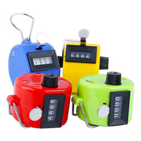 Compteur de pointage numérique portable à 4 compteurs mécanique manuel Palm Clicker Nombre Assortiment de 8 couleurs Compteur de pointage Nombre