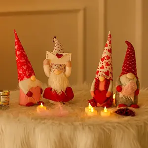 Decoração de Dia dos Namorados para Casa enfeites de mesa Decoração de pelúcia Gnomos dos namorados