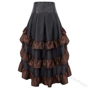 Gonna Gotica Vittoriana 2025 con Balze in Raso e Bordi in Pizzo, Gonna Corsetto Vintage Steampunk, Abito <span class=keywords><strong>da</strong></span> <span class=keywords><strong>Pirata</strong></span> per Cosplay - Product Image 6