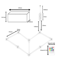 Barre lumineuse LED intelligente RGB à 6 segments en plastique, blanc, contrôle par application, CRI 95 élevé, dimmable, moderne, éclairage mural DIY, décoration intérieure