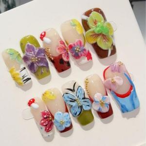 <span class=keywords><strong>Uñas</strong></span> Postizas <span class=keywords><strong>de</strong></span> Lujo Hechas a Mano, Forma Cuadrada Mediana, Estilo Y2K, para Fiesta, <span class=keywords><strong>Uñas</strong></span> Artificiales Personalizadas, Venta al Por Mayor - Product Image 2