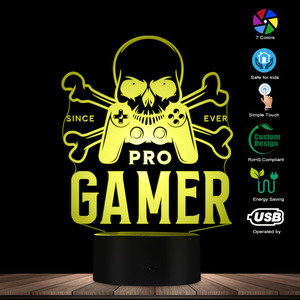 TW-560 Pro Gamer ánh sáng ban đêm bảng đèn USB 3D LED với XƯƠNG Thiết kế cho trẻ em Arcade trang trí nội thất cho Diwali kể từ khi bao giờ Gamepad - Product Image 1
