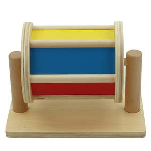 LT153/1 Tamburo Rotante con Specchio <span class=keywords><strong>Arcobaleno</strong></span>, Giocattoli Montessori in Legno per Bambini 6-12 Mesi - Product Image 1