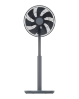 Ventilateur sur pied 3D de 14 pouces avec batterie en option, adaptateur DC24V en option, lumière ambiante à bouton rotatif et anneau lumineux de base en option