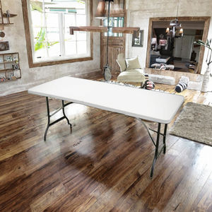 طاولة طعام محمولة عصرية للحفلات الخارجية بطول 1.8 متر، طاولة مؤتمرات قابلة للطي من الحديد المنفوخ لـ 4-6 أشخاص، مناسبة لأكشاك الأسواق الليلية - Product Image 2