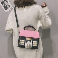 Bolso pequeño con diseño de dibujos animados para mujer, pequeña con bandolera contraste de Color, creativa, con personalidad