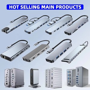 Hub <span class=keywords><strong>USB</strong></span> OEM - Compatible Type-C Ethernet RJ45 <span class=keywords><strong>USB</strong></span> 3.0 4K VGA Charge PD 8-en-1 Stock d'occasion pour Ordinateur et Téléphone - Product Image 4