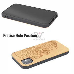 Échantillon gratuit de coque de téléphone Offre Spéciale en bois avec Logo personnalisé pour iPhone 13 14 Pro Max