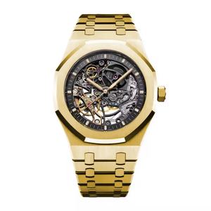 Reloj de Pulsera Automático de Lujo para Hombre, Caja de Acero Inoxidable Dorado, 42 mm, Cronógrafo, Logotipo Personalizado, Resistente al Agua, Mecánico, de Cuarzo, para Negocios - Product Image 3
