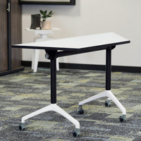 Table pliante en forme d'éventail, mobilier de formation de bureau, table pliante portable, réglable avec roulettes, table de réunion, ordinateur portable, bureau pliable