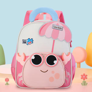 ¡Novedad de 2025! Mochila escolar bonita de dibujos animados de <span class=keywords><strong>cangrejo</strong></span> pequeño para niños de 3 a 8 años, mochila escolar impermeable con protección para la columna vertebral - Product Image 3