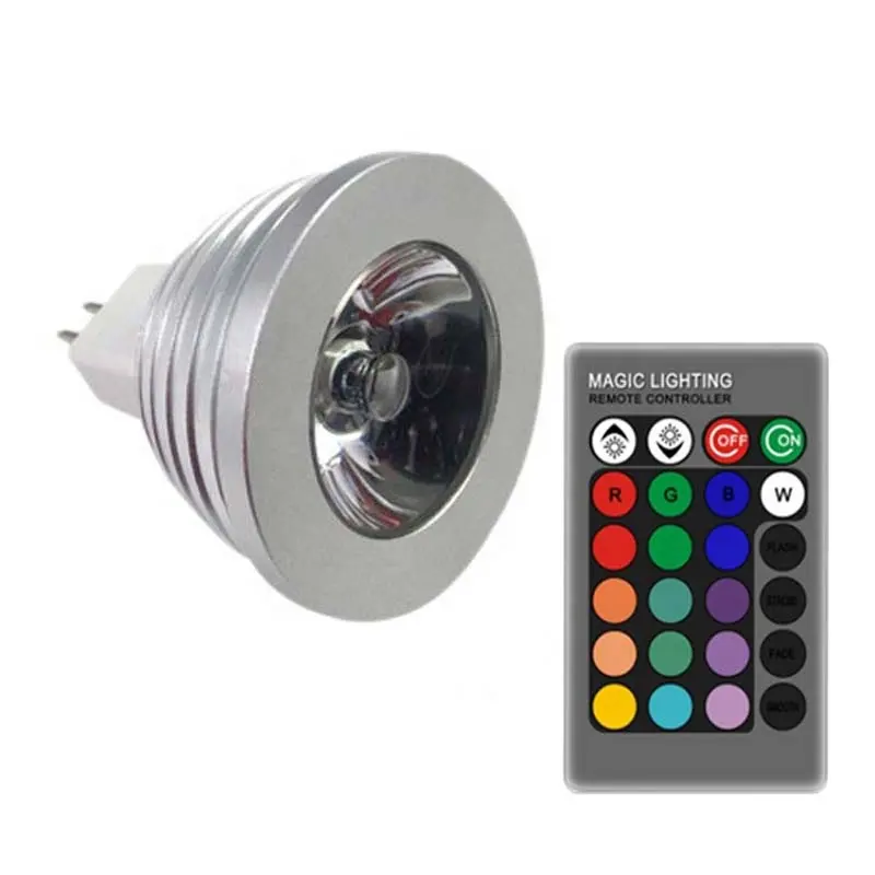 3W LED RGB Bulb 7 Color Changing light remote control rgb spotlight 12v spot led lights