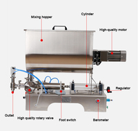 Machine de remplissage de pâte pneumatique à trémie de Type U avec agitateur de mélange pour bouteille de pot d'assaisonnement à la sauce aux haricots chili