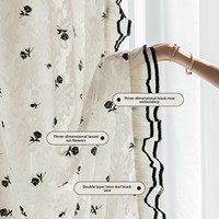 Cortina Transparente de Gasa de Poliéster Rosa Negra Francesa, Personalizable, con Apertura Bipartida Izquierda/Derecha, para Todas las Estaciones, Novedad 2026 para Dormitorio