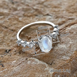 Anello Stile Luna Ovale per Donne, Design Vintage, Accessorio da Dito per Uso Quotidiano - Product Image 4