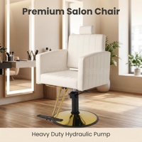 Chaise de coiffure multicolore, mobilier de salon, chaise de styliste, pompe hydraulique réglable avec base dorée, chaise de beauté pour salon