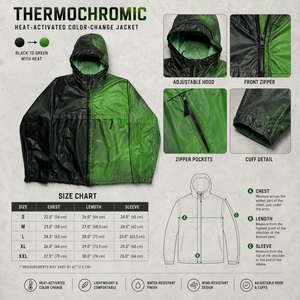 Chaqueta para Hombre que Cambia de Color, Termocrómica, Ligera, de Poliéster, Cortavientos para Exteriores, Certificada por OEKO TEX - Product Image 2