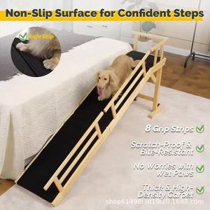 Escalera sencilla de madera para perros, escalera de madera para mascotas, escalera plegable de madera para perros para interiores y exteriores, escalera creativa para gatos - Product Image 2