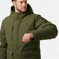 Veste parka en coton doublée de duvet avec logo personnalisé imprimé, 3 en 1, à capuche, de haute qualité, pour homme, avec grande poche, noyau intérieur amovible, coupe-vent