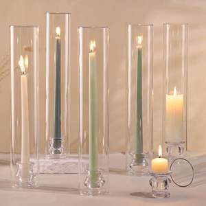 Tall Taper <b>Candle</b> Holder Clear Transparent Ribbed Cylinder Glass Taper <b>Candle</b> Holders Centerpieces for <b>Wedding</b> Table 2026 - Product Image 2