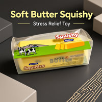 Jouet Squishy en PU en forme de bâton de beurre croustillant, à remontée lente, anti-stress, à presser, pour enfants et adultes