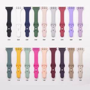 Correas Delgadas de Silicona de 42mm 41mm 40mm para <span class=keywords><strong>Apple</strong></span> <span class=keywords><strong>Watch</strong></span> Series 11 10 9 8 7 6 Iwatch <span class=keywords><strong>SE</strong></span> 3 2, Correa de Reloj de Goma Suave para Mujer - Product Image 6