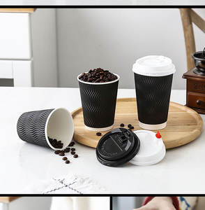 Vaso de papel de doble pared desechable para bebidas calientes, logotipo personalizado, se acepta vaso de papel de 8/12/16/20oz para tazas de café y bebidas calientes - Product Image 2