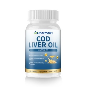 Cápsulas de Aceite de Hígado de Bacalao Ausreson OEM, Suplementos de Vitaminas D3, Aceite de Hígado de Bacalao Seven Seas para la Salud del Corazón y Dental en Adultos - Product Image 1